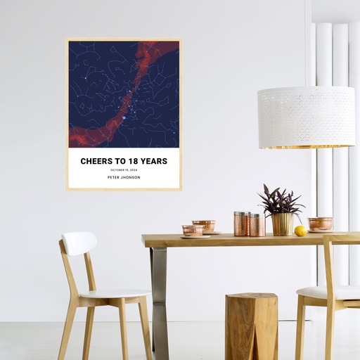 18th Birthday Poster - Celestial Map 3