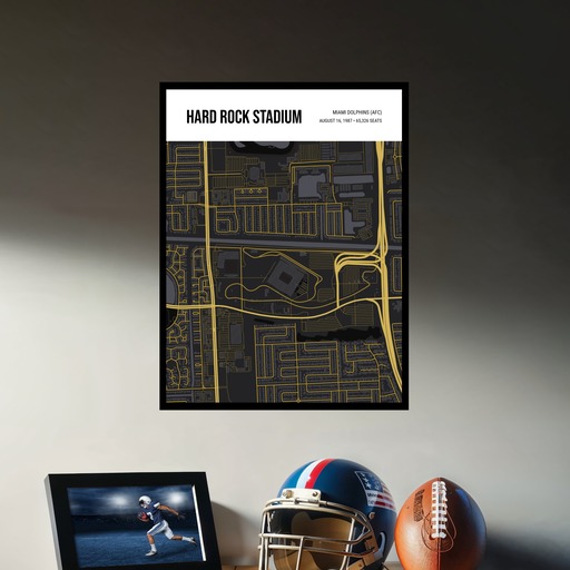 Miami Dolphins Stadium Poster - Street Map 3
