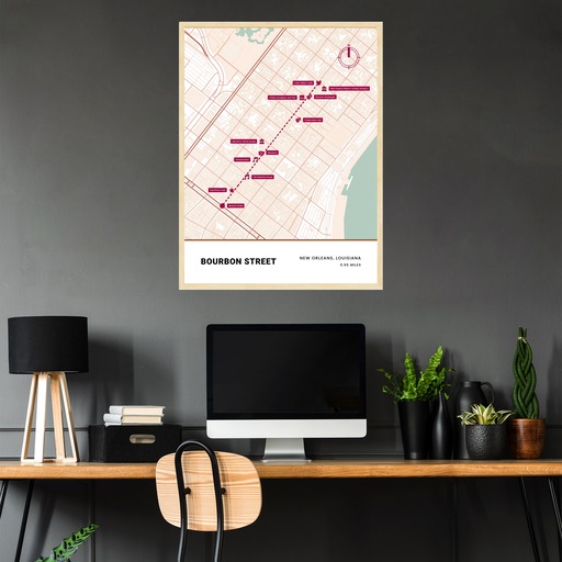 Bourbon Street Poster - Street Map 2