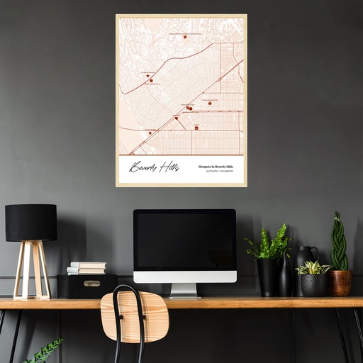 Hotspots in Beverly Hills Poster - Street Map 3