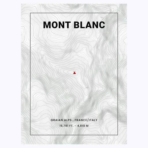 Mont Blanc Poster - Topo Map 1