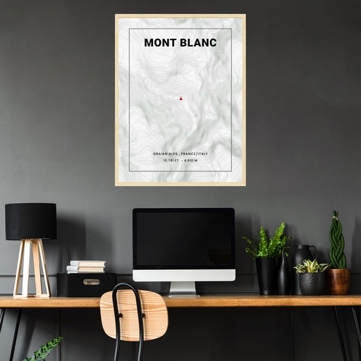 Mont Blanc Poster - Topo Map 3
