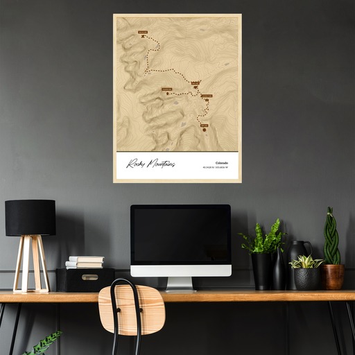 Our Trip to Rocky Mountains Poster - Topo Map 4