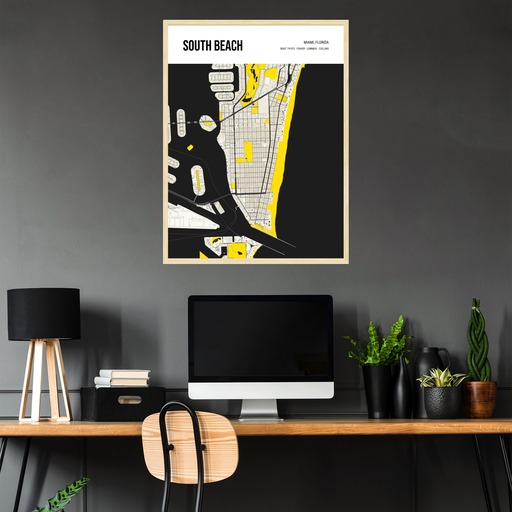South Beach Poster - Street Map 2