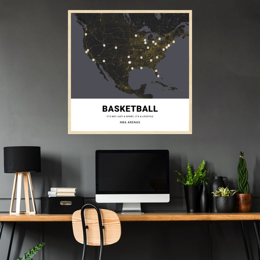 NBA Arenas Poster - Street Map 3