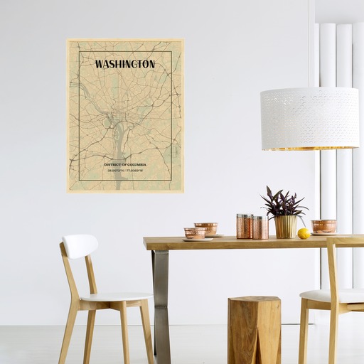 Washington D.C. in Vintage Poster - Street Map 4