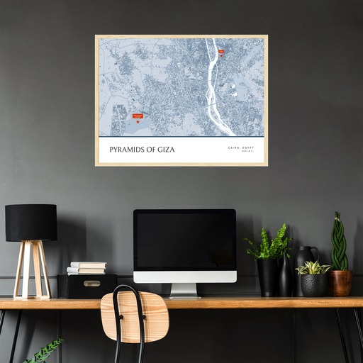 Pyramids of Giza Poster - Street Map 3