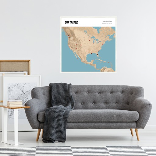The Places We Have Been Together Poster - Terrain Map 4