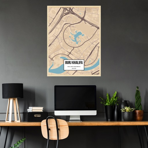 Burj Khalifa Poster - Street Map 2