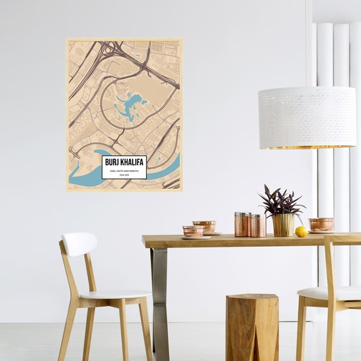 Burj Khalifa Poster - Street Map 3