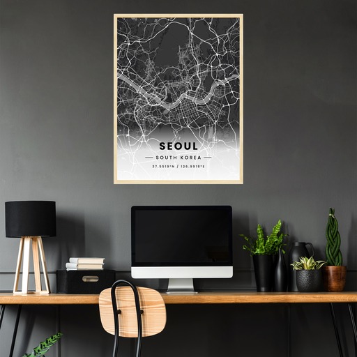 Seoul in Dark Poster - Street Map 3