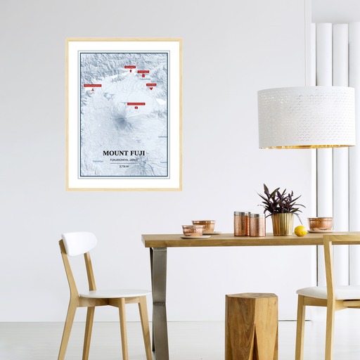 Trip To Mount Fuji Poster - Terrain Map 3