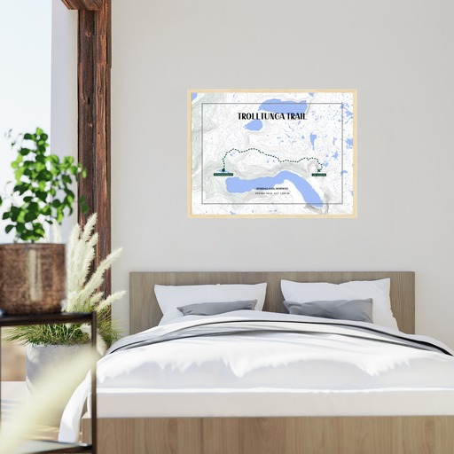 Trolltunga Trail Hiking Trip Poster - Route Map 5