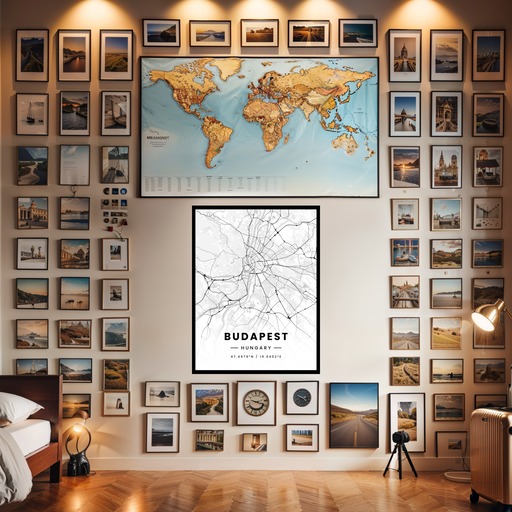 Budapest in Light Poster - Street Map 2