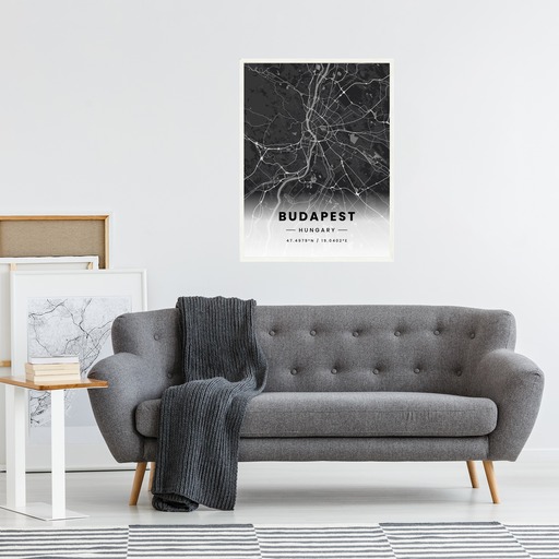 Budapest in Dark Poster - Street Map 5