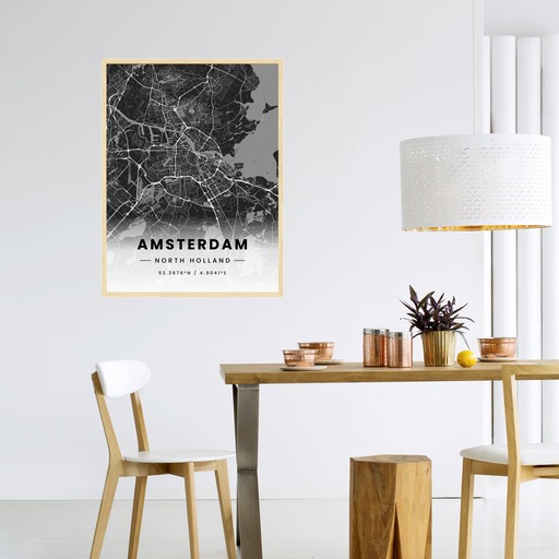 Amsterdam in Dark Poster - Street Map 5