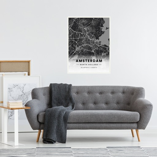 Amsterdam in Dark Poster - Street Map 6