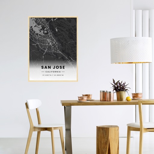 San Jose in Dark Poster - Street Map 4