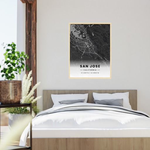 San Jose in Dark Poster - Street Map 6