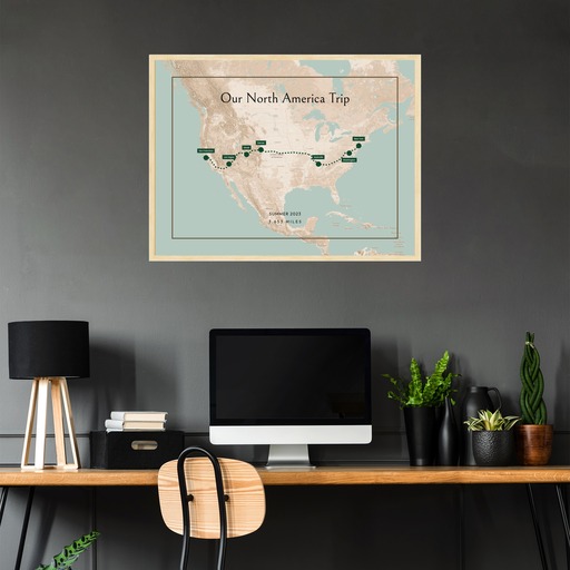 Our North America Trip Poster - Route Map 2