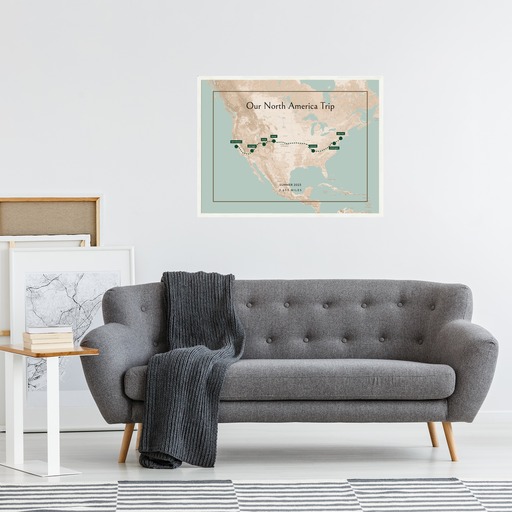 Our North America Trip Poster - Route Map 4