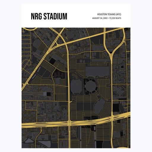 Houston Texans Stadium Poster - Street Map 1