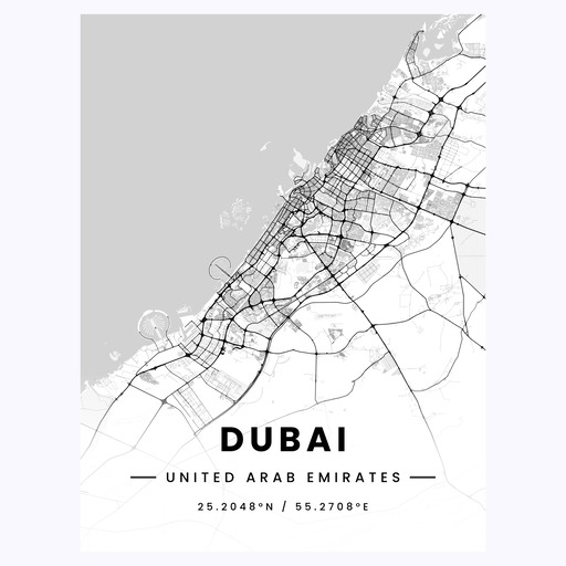 Dubai in Light Poster - Street Map 1