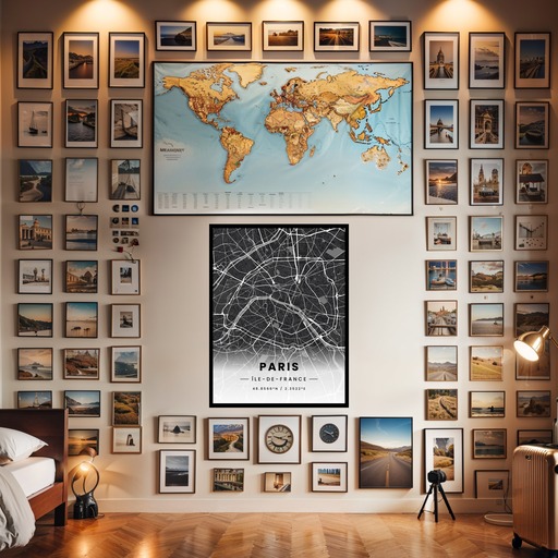 Paris in Dark Poster - Street Map 2