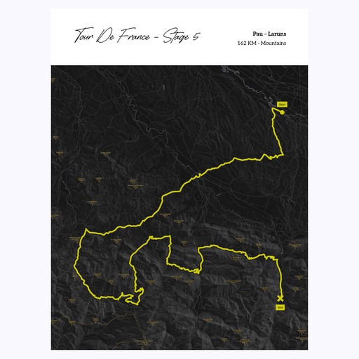 2023 Tour de France Stage 5 Poster - Route Map 1
