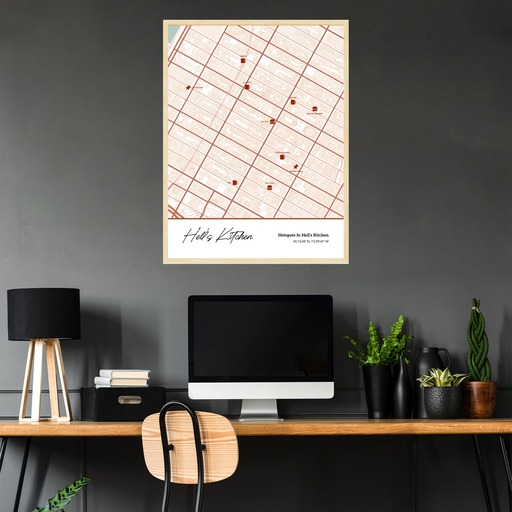 Hotspots in Hell's Kitchen Poster - Street Map 3