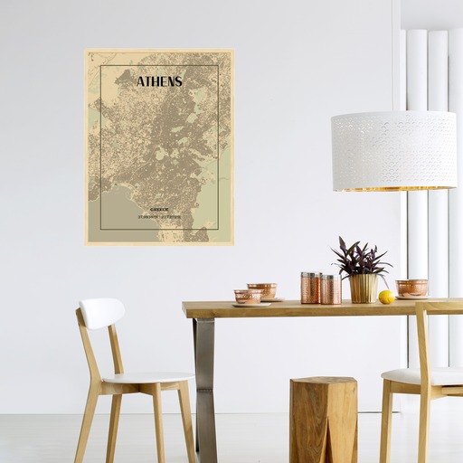 Athens in Vintage Poster - Street Map 4