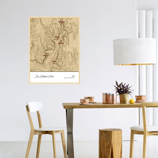 Our Trip to Zion National Park Poster - Topo Map 5