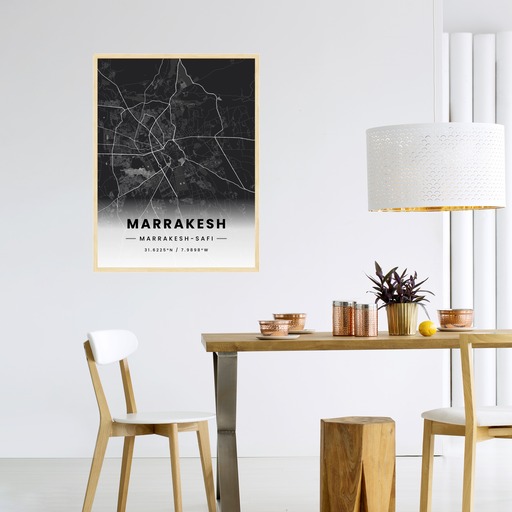 Marrakesh in Dark Poster - Street Map 4