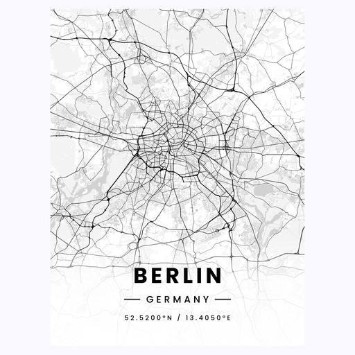 Berlin in Light Poster - Street Map 1