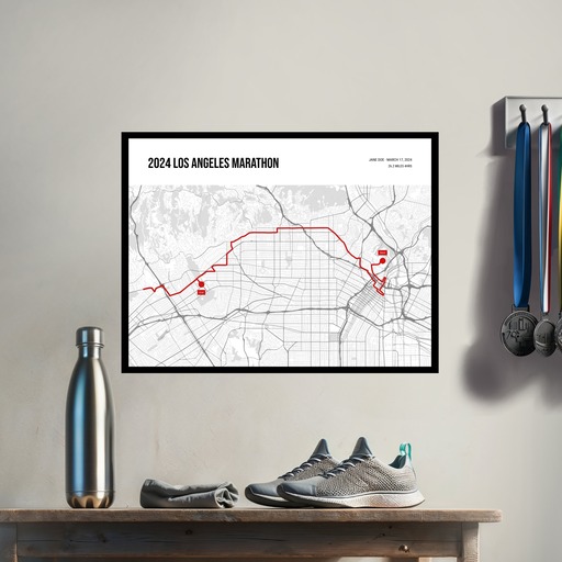 2024 Los Angeles Marathon Poster - Route Map 3