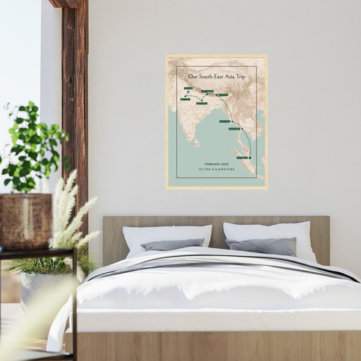 Our South-East Asia Trip Poster - Route Map 5