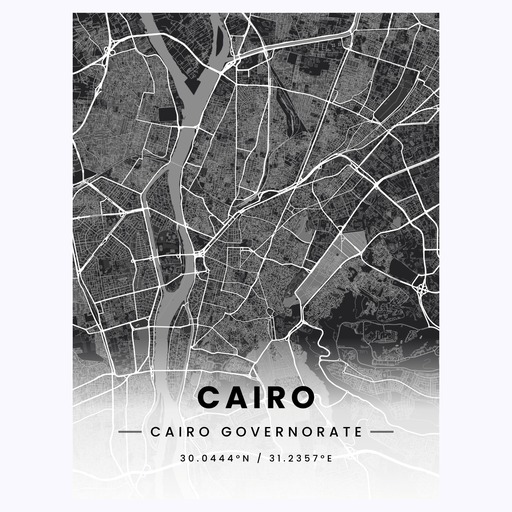 Cairo in Dark Poster - Street Map 1