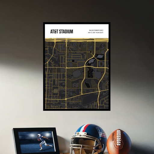Dallas Cowboys Stadium Poster - Street Map 3