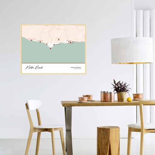 Hotspots in Malibu Beach Poster - Street Map 4