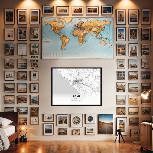 Rome in Light Poster - Street Map 2