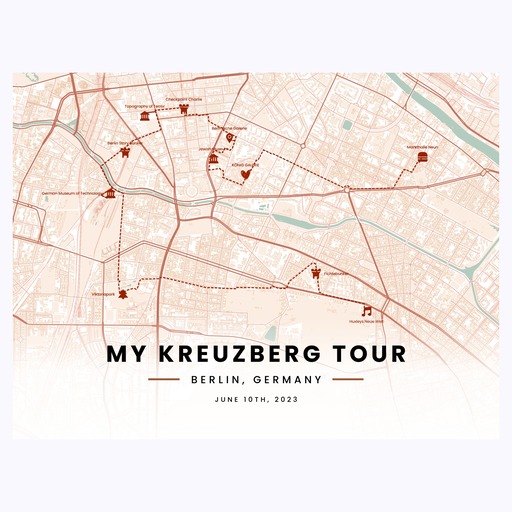 My Stay in Kreuzberg Poster - Route Map 1