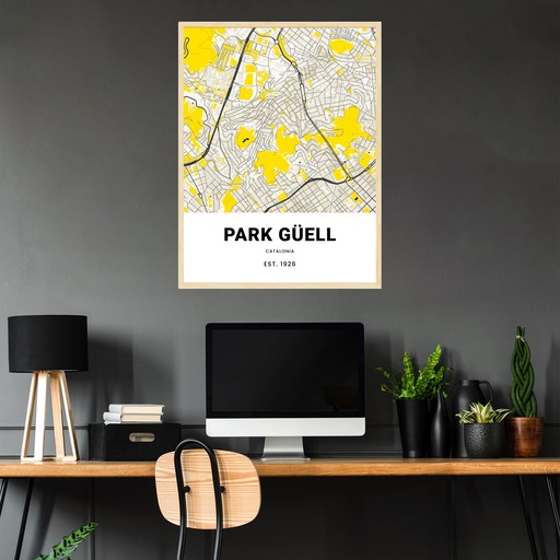 Parque Güell Poster - Street Map 3