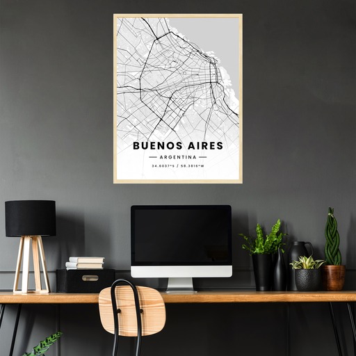 Buenos Aires in Light Poster - Street Map 3