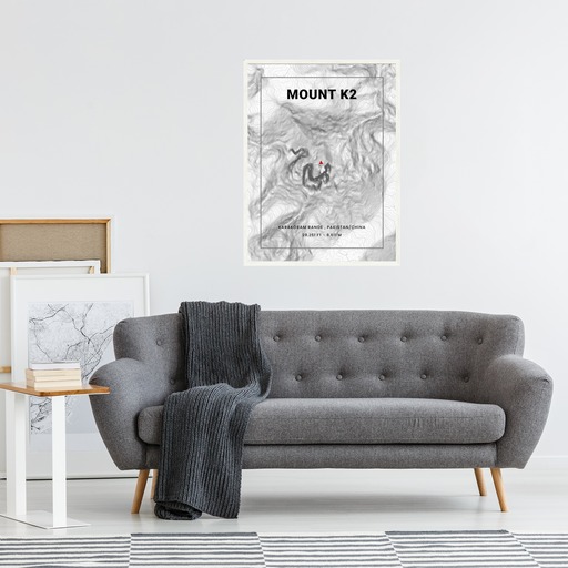 Mount K2 (Godwin-Austen) Poster - Topo Map 5