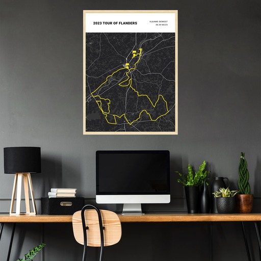 2023 Tour of Flanders Poster - Route Map 2