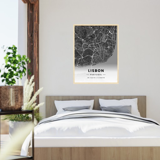Lisbon in Dark Poster - Street Map 6