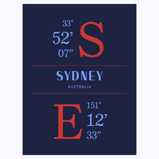 Sydney Coordinates Poster 1