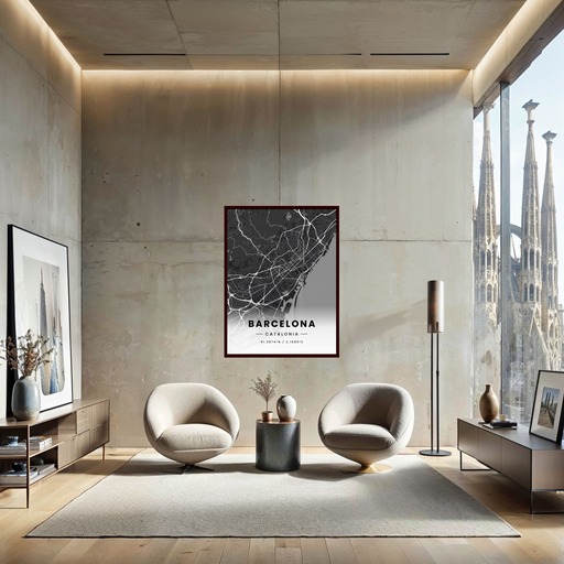 Barcelona in Dark Poster - Street Map 2