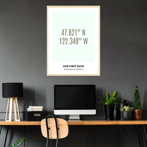 Where We Had Our First Date Poster - Coordinates 2