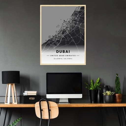 Dubai in Dark Poster - Street Map 3